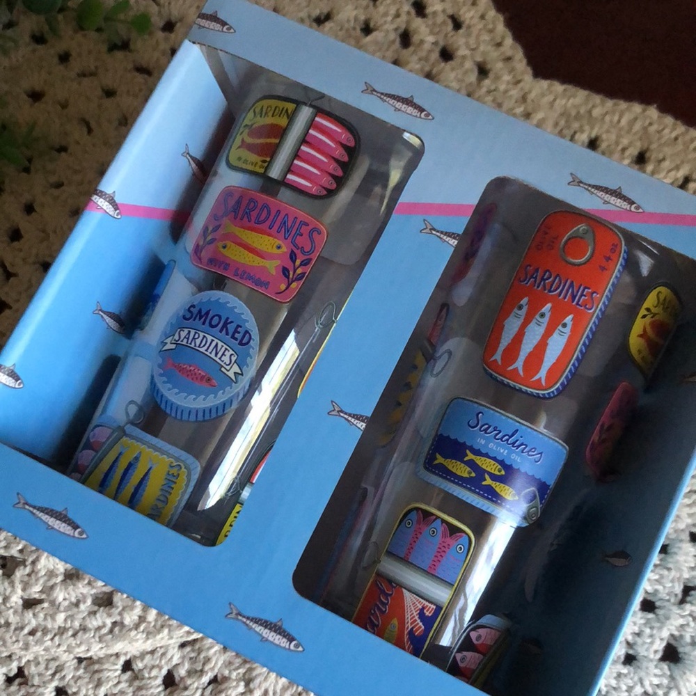 Colorful Sardines Pattern Glass Hiball Set - Picture 3 of 8